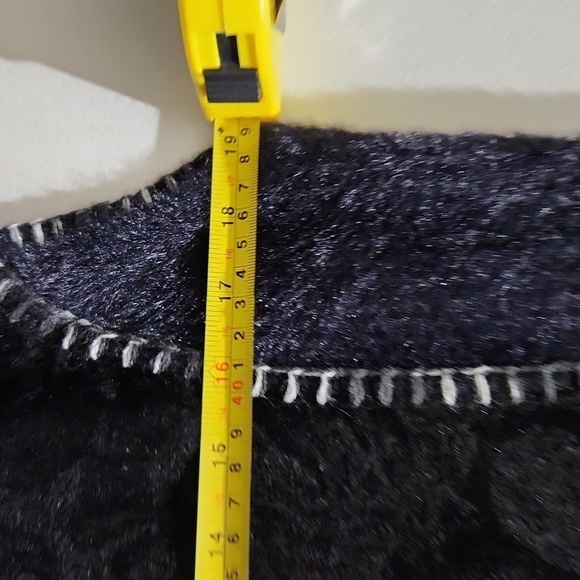 Rain + Rose Cardigan Vest Womens Size M Western Flowers Black Long Wool Blend - Picture 11 of 11